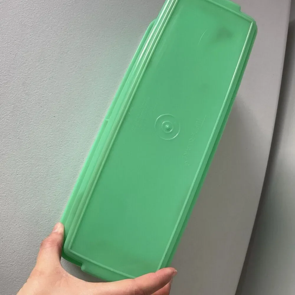 Vintage Tupperware Jade Green Celery Vegetable Keeper Crisper With Tray USA